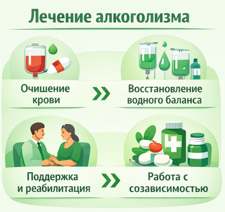 лечение алкоголизма в Сосновке этапы